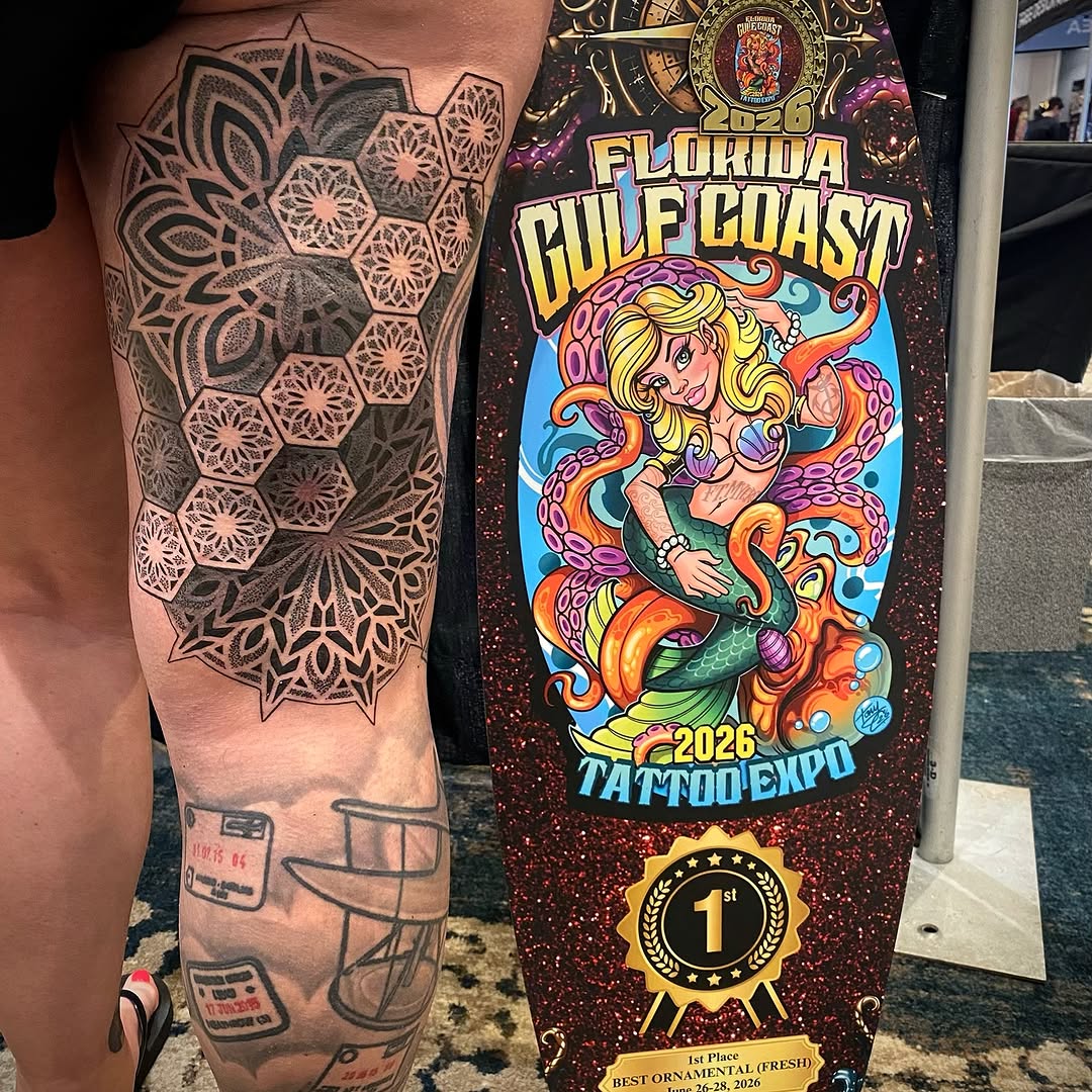 Tattoo by @josh_st_tat2 — geometric, dotwork