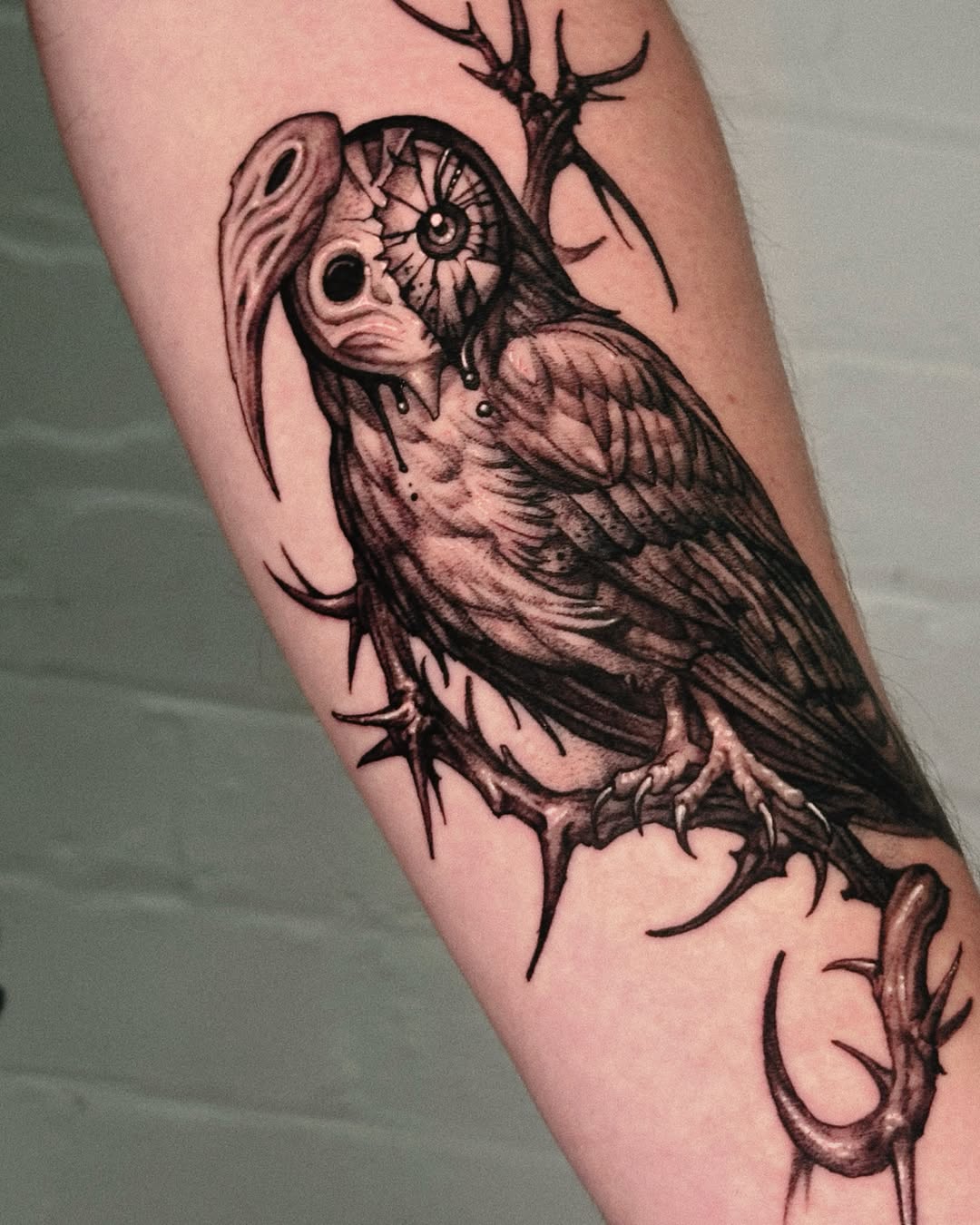 Tattoo by @doosik_tattoo โ black_and_grey, dark_realism