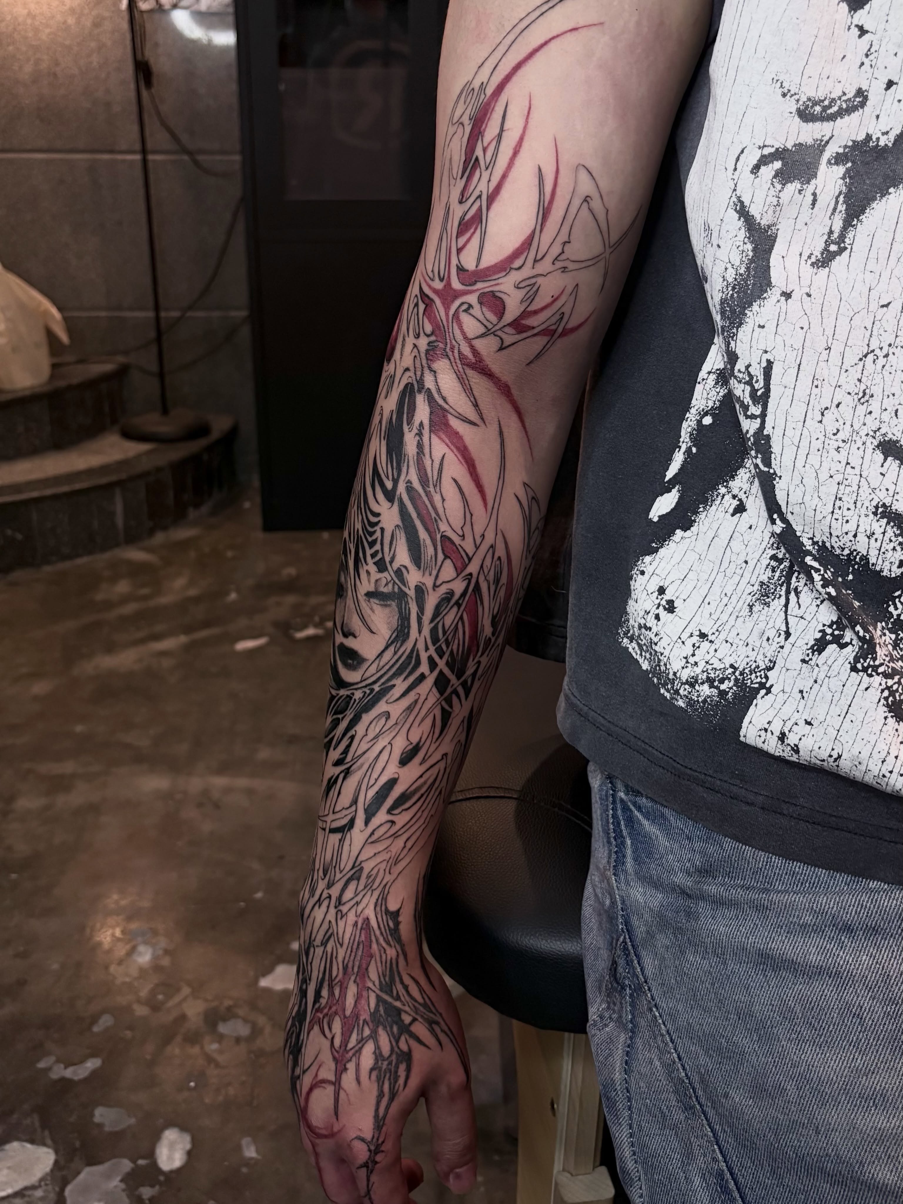 Tattoo by @deathtxpia — japanese_irezumi, dotwork