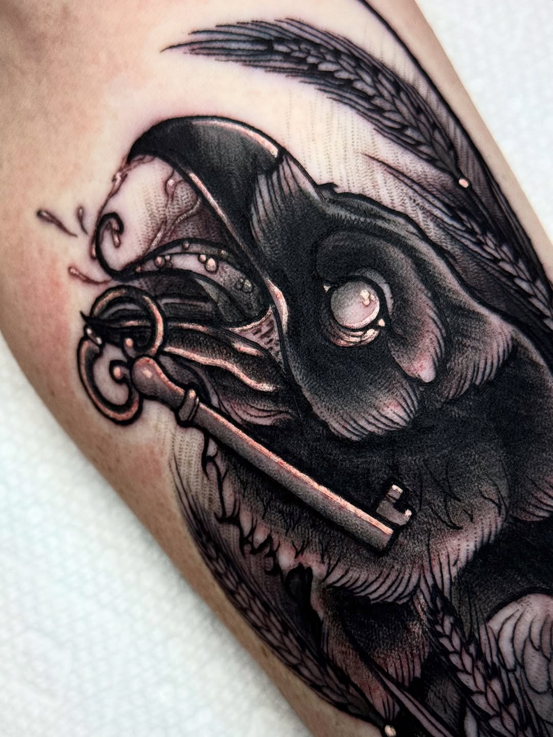Tattoo by @themactatty — black_and_grey, realism