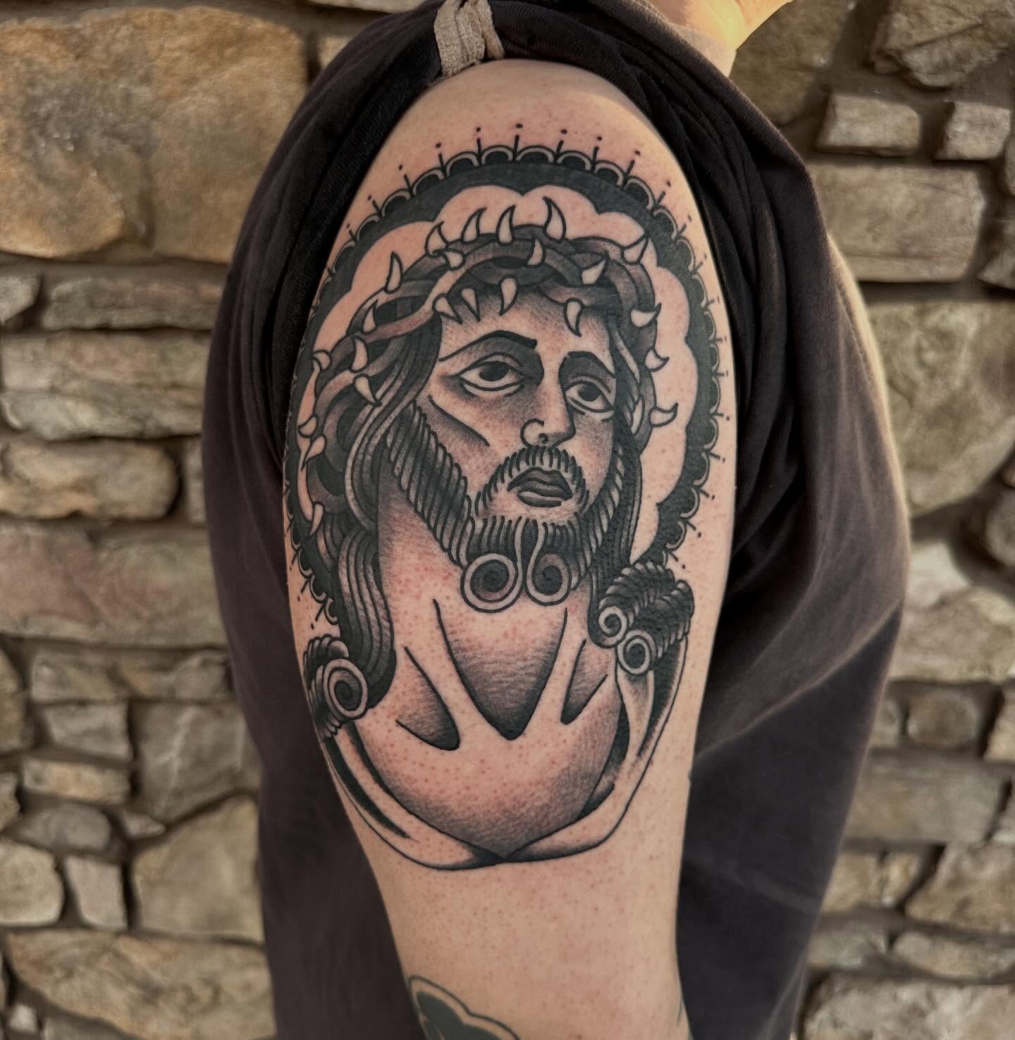 Tattoo by @bryce_d_tattoos — black_and_grey