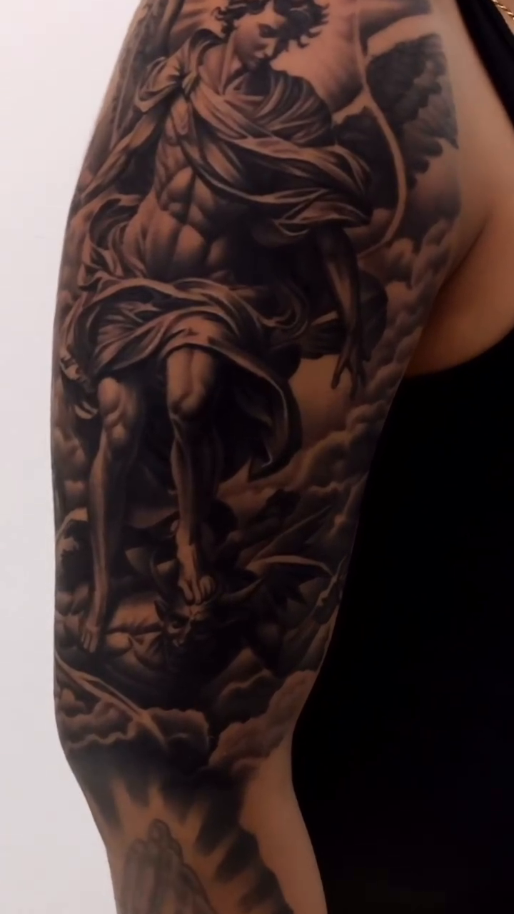 Tattoo by @bigrichtattoos β realism, black_and_grey