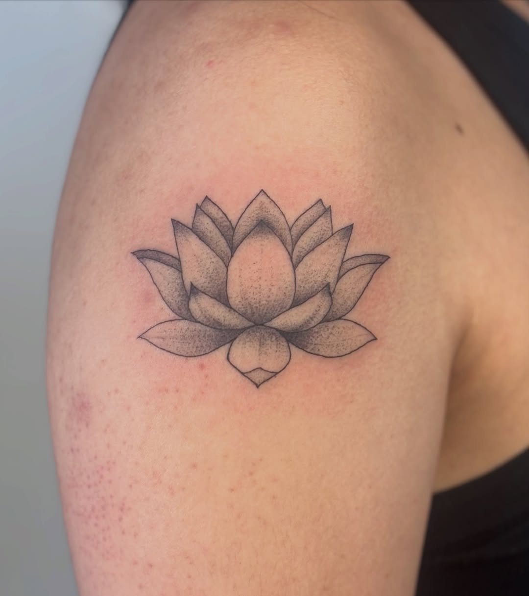 Tattoo by @sterlingstattoos — dotwork, black_and_grey