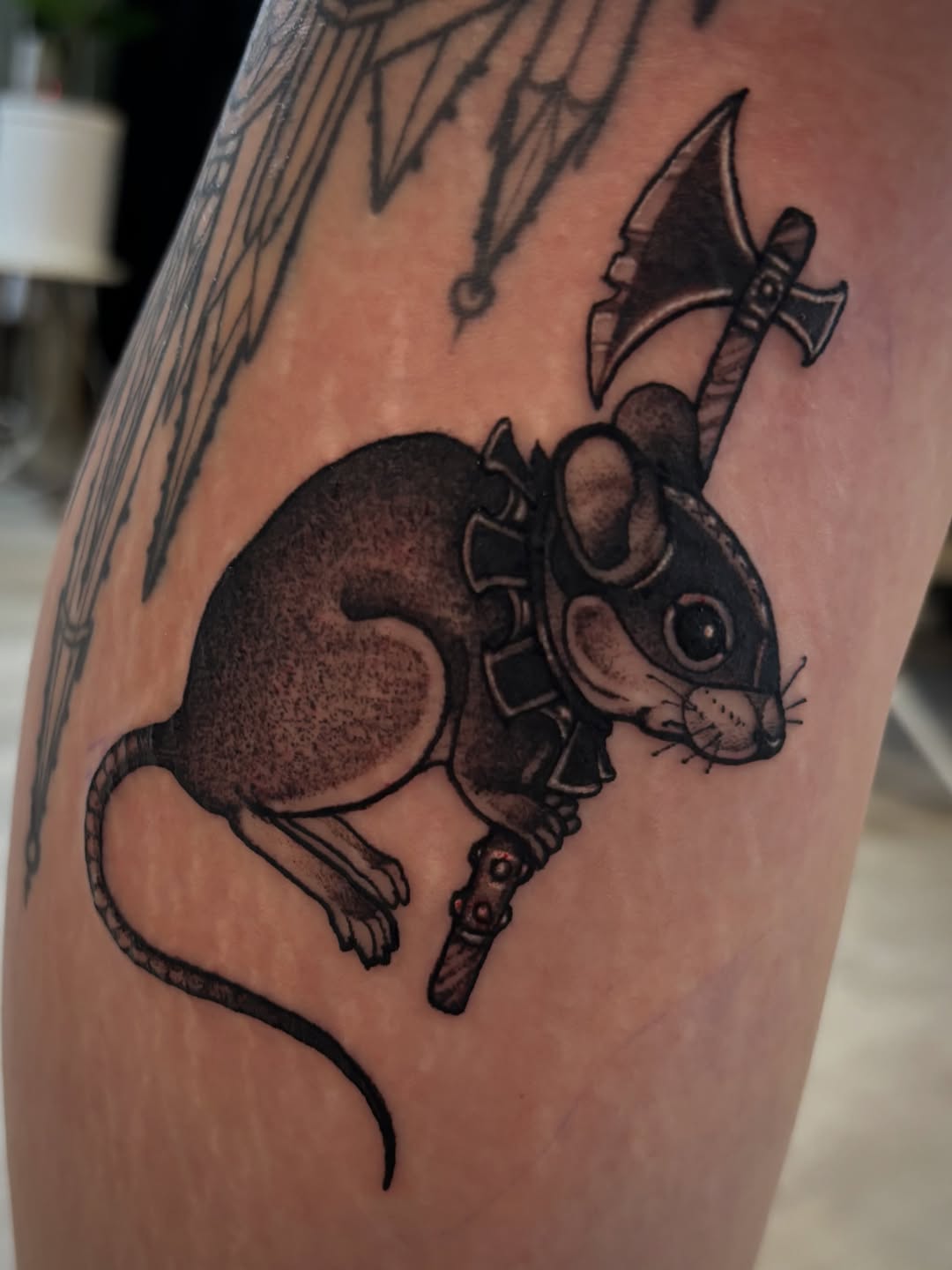 Tattoo by @tk.tattoos — black_and_grey, dotwork