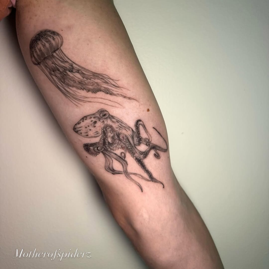 Tattoo by @motherofspiderz β realism, fine_line
