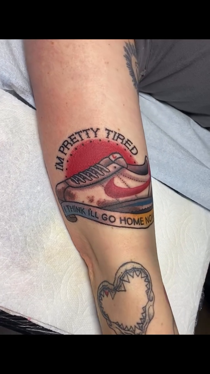 Tattoo by @krisnotch_tattoo — american_traditional, lettering_script