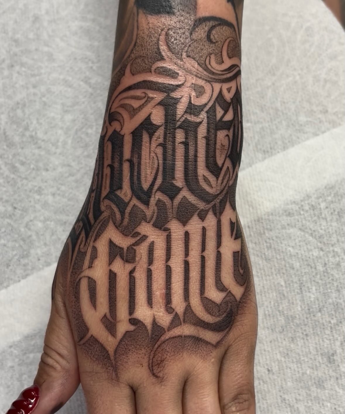 Tattoo by @ashtattooer — lettering_script