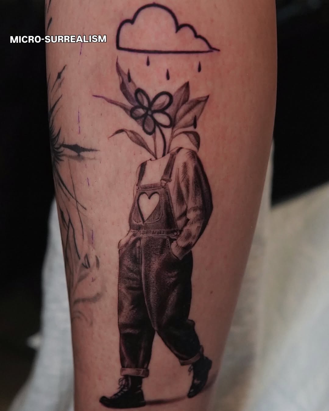 Tattoo by @moe_tatts β surrealism, black_and_grey
