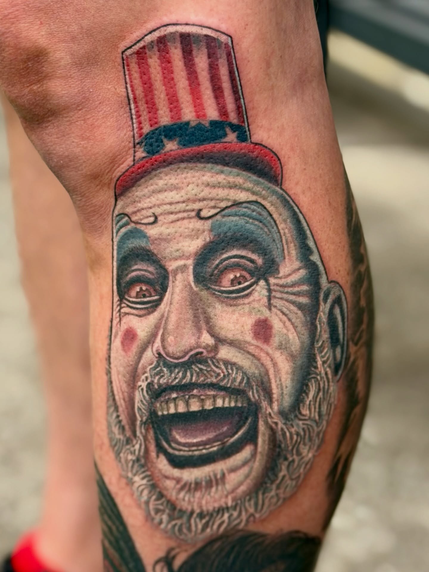 Tattoo by @lovebeavertattoo — realism, trash_polka