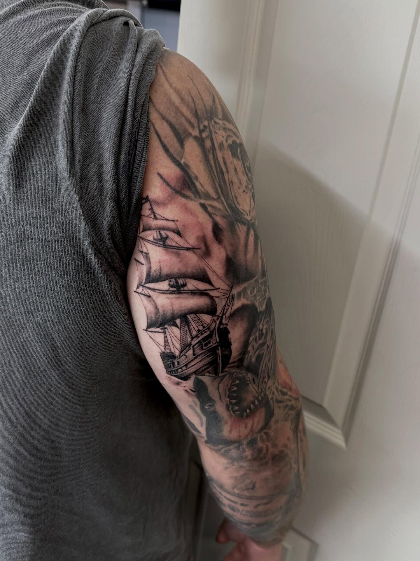 Tattoo by @whip_spurstattoo — black_and_grey
