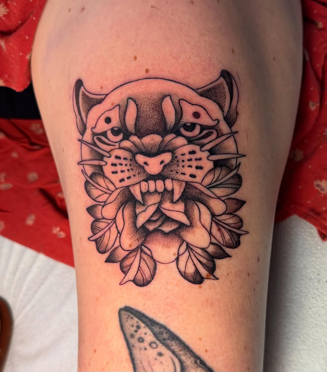 Tattoo by @noonchi_tattoos — american_traditional, dotwork