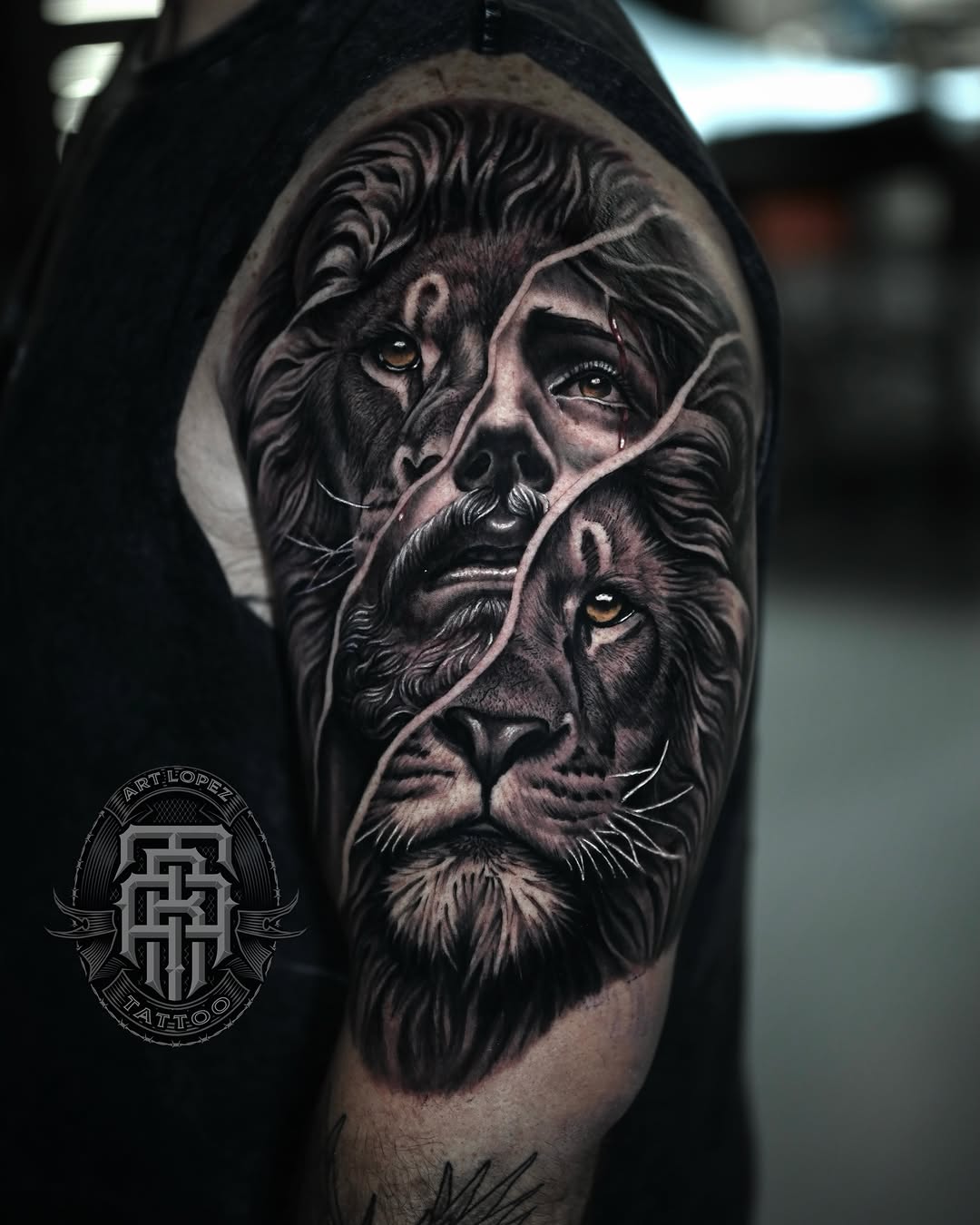 Tattoo by @artlopeztattoo — realism, black_and_grey
