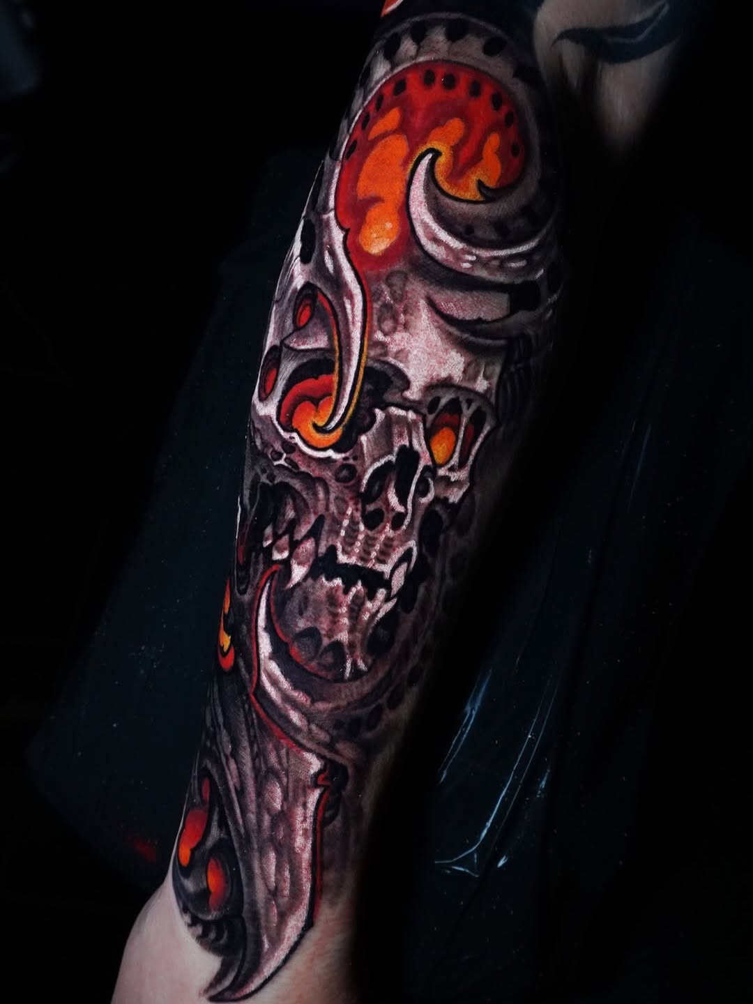 Tattoo by @stylebendingtattoos — dark_realism, blackwork