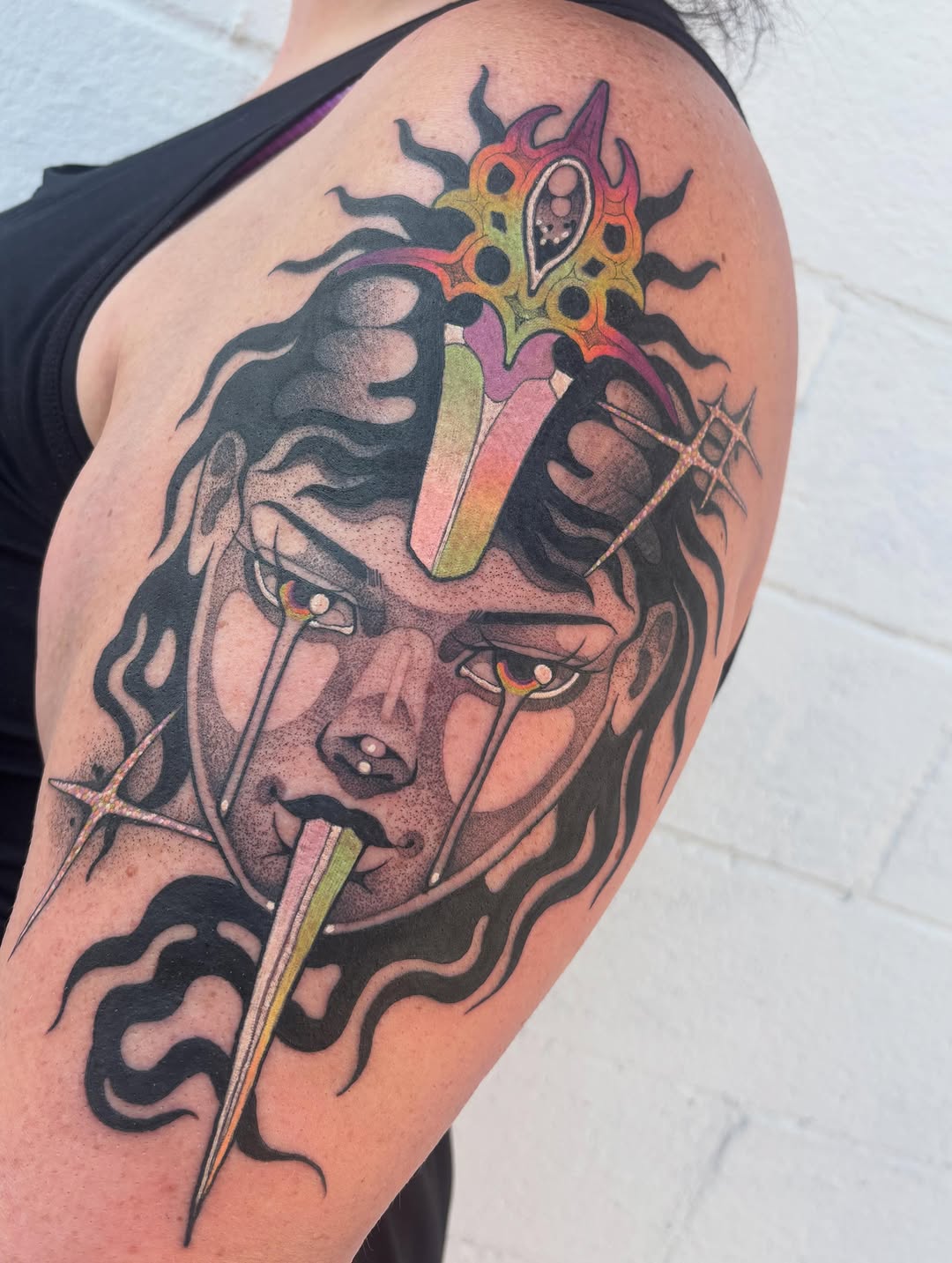 Tattoo by @carly.tattoos — new_school, trash_polka