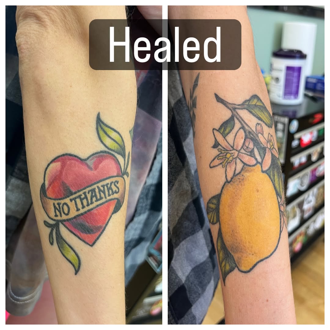 Watercolor tattoo on the forearm by Megan Merrell (Butler)