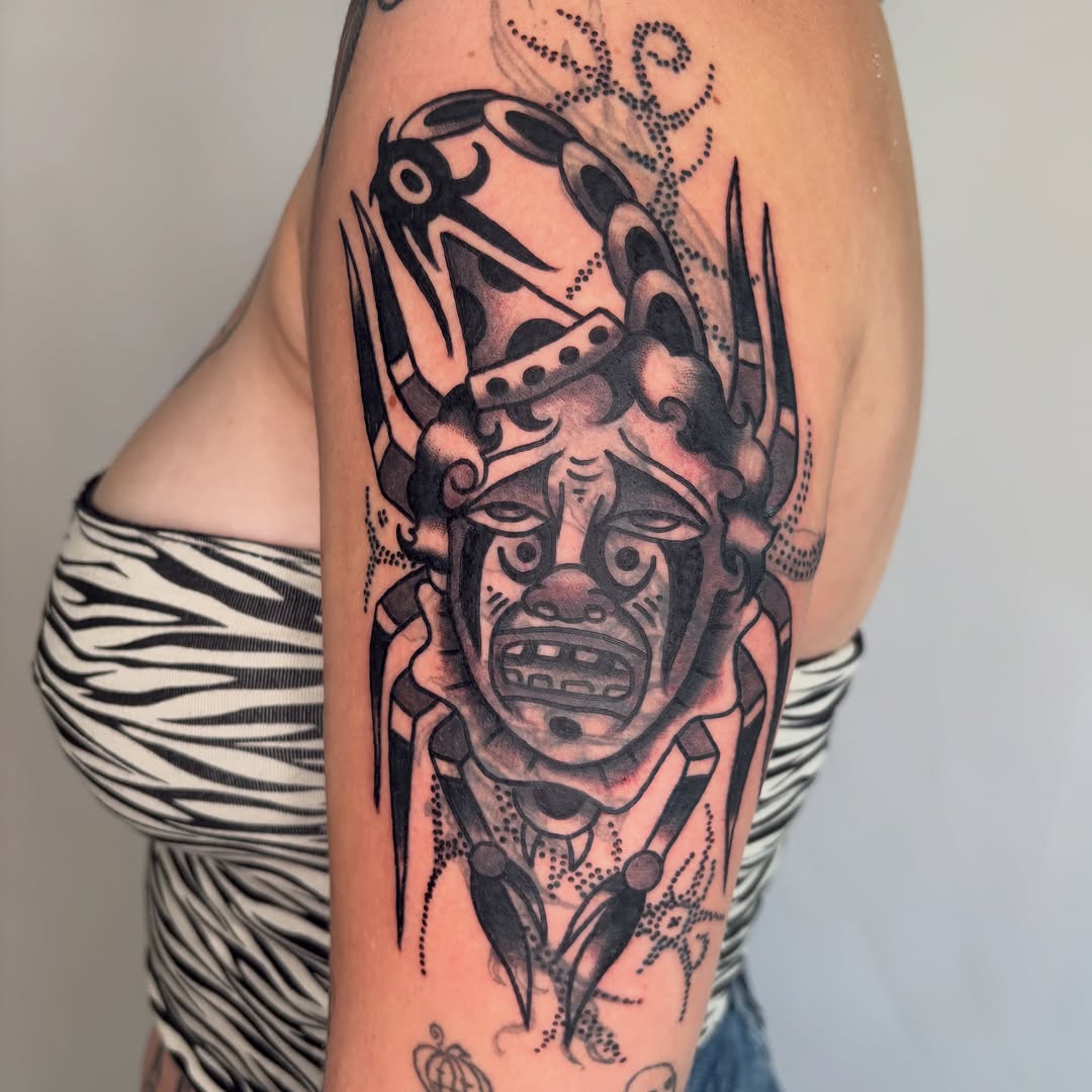 Tattoo by @bigdirtnap — black_and_grey, neo_traditional