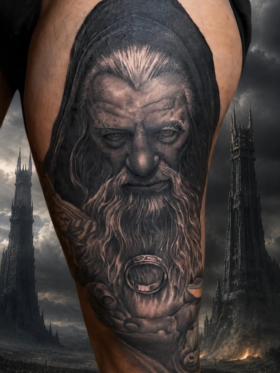 Tattoo by @chanler_tattoos — realism, black_and_grey