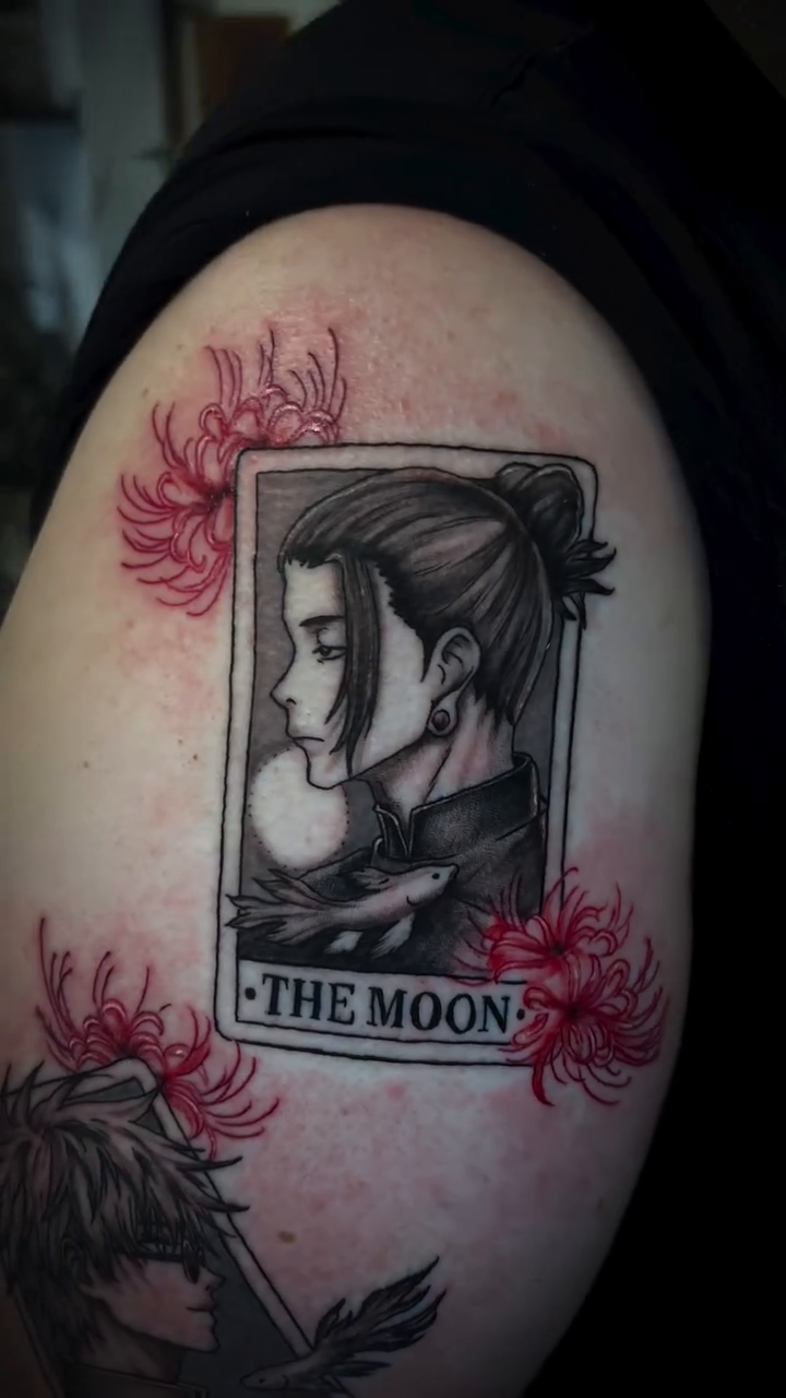 Tattoo by @ryan_tattoos_ — anime, black_and_grey
