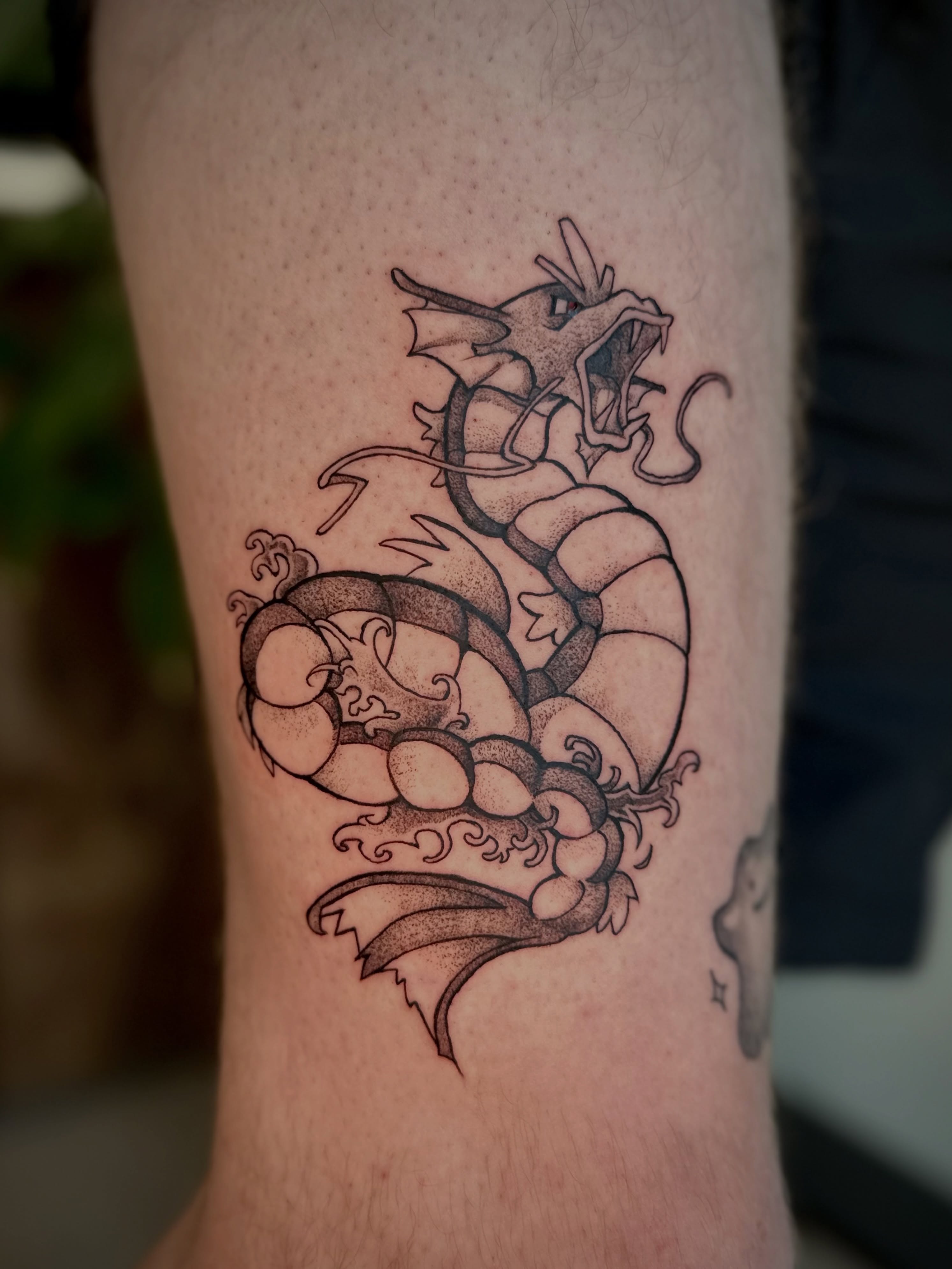 Tattoo by @moggy_tattoo โ dotwork, black_and_grey