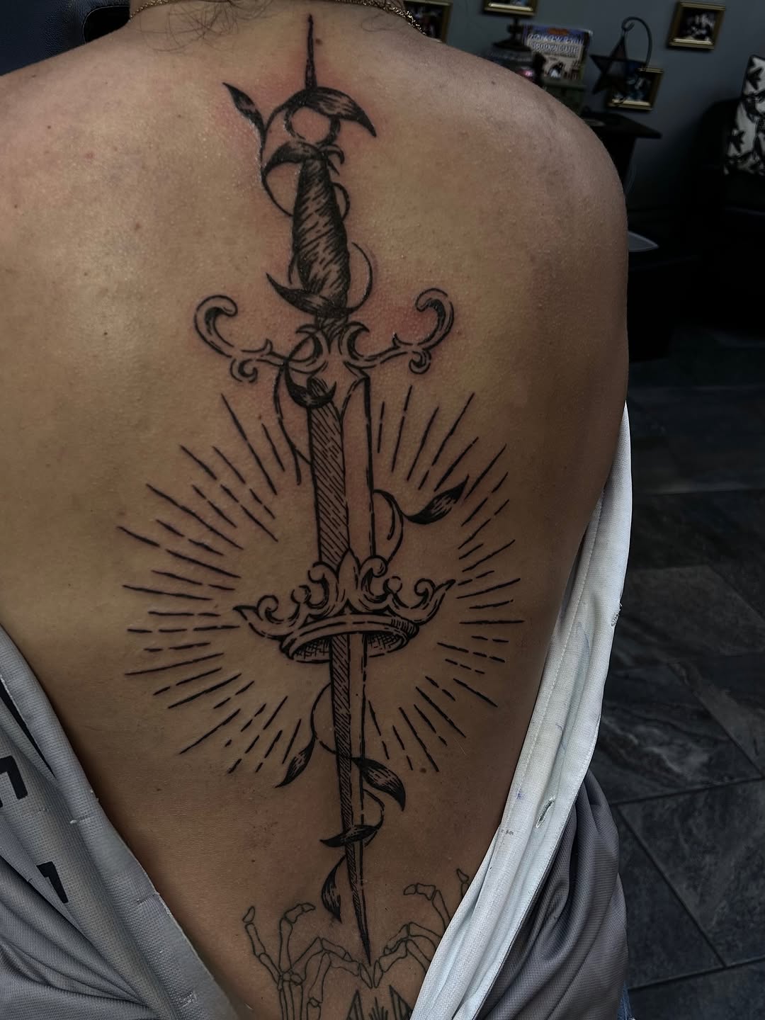 Tattoo by @pourriink — black_and_grey, ornamental