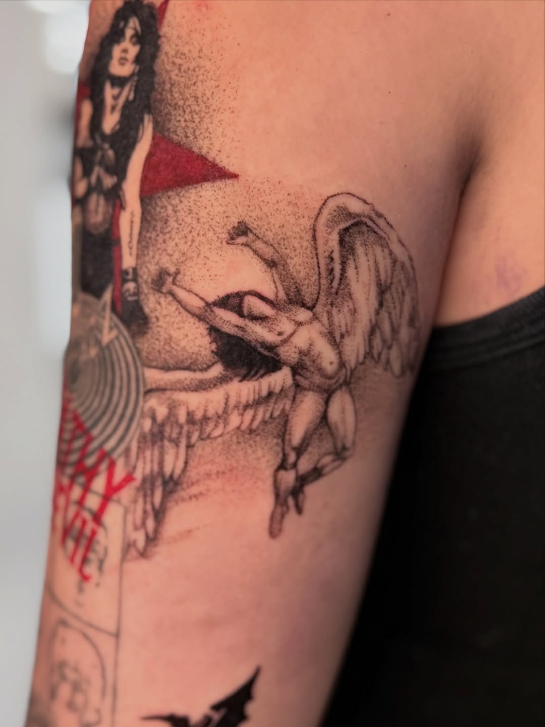 Tattoo by @pokiepookie — dotwork, black_and_grey