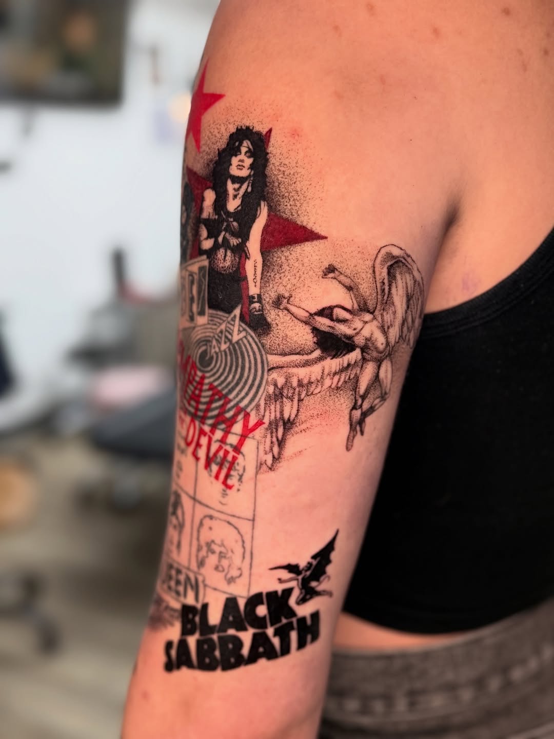 Tattoo by @pokiepookie — trash_polka, black_and_grey