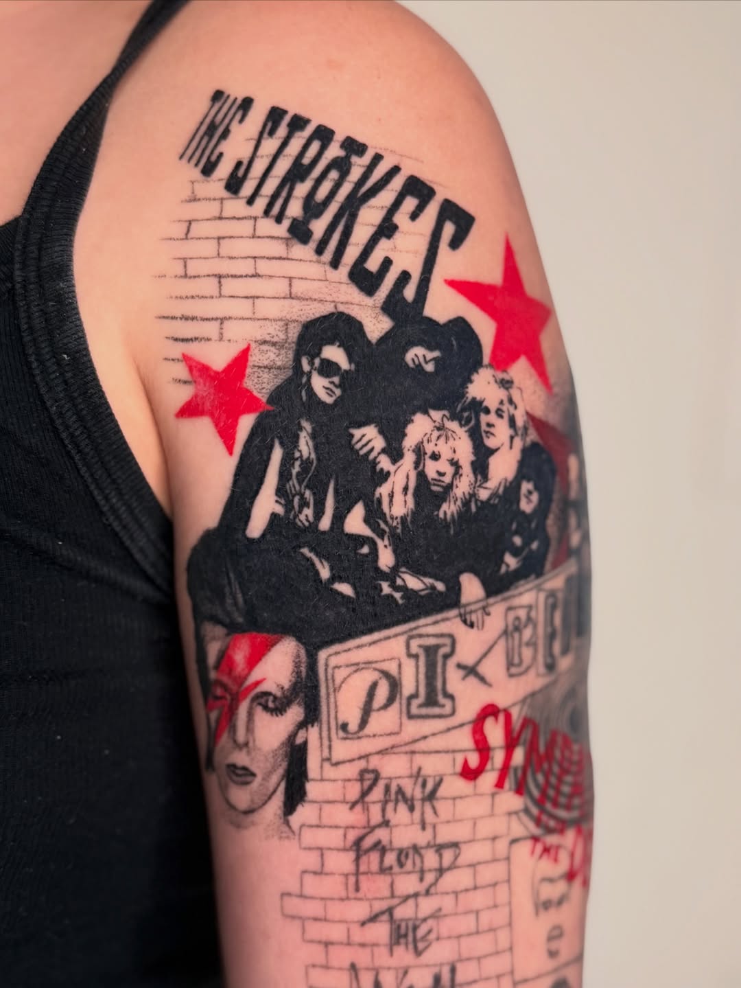 Tattoo by @pokiepookie — trash_polka, black_and_grey