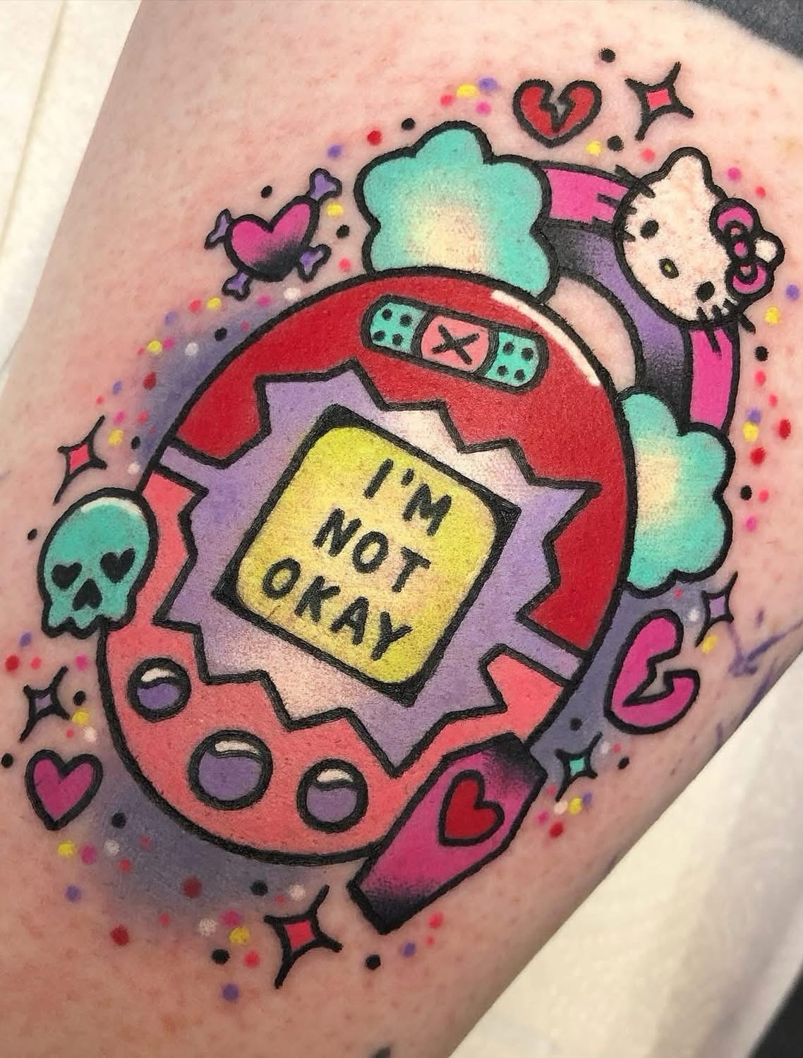Tattoo by @roxyrydertattoo — dotwork, trash_polka
