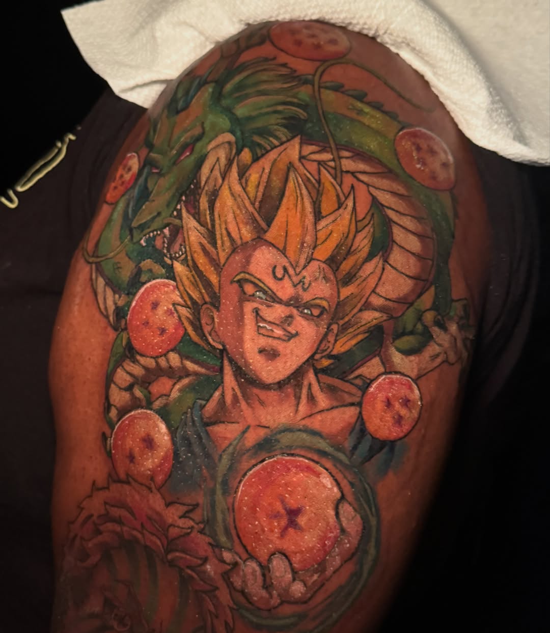 Dragon ball z character anime tattoo on the shoulder by β‘πΎπππππ π²ππππ