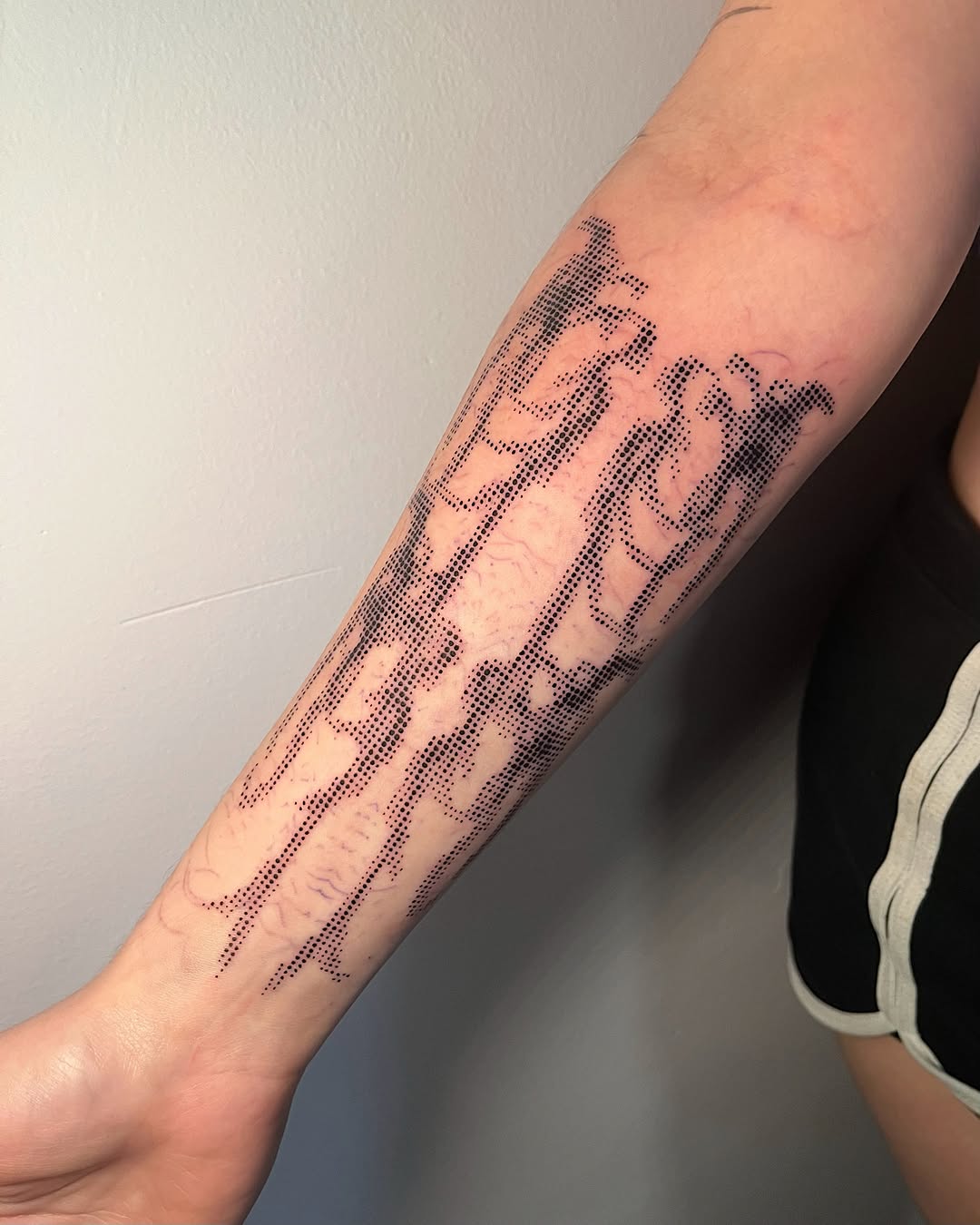 Tattoo by @sugarscab — dotwork, black_and_grey