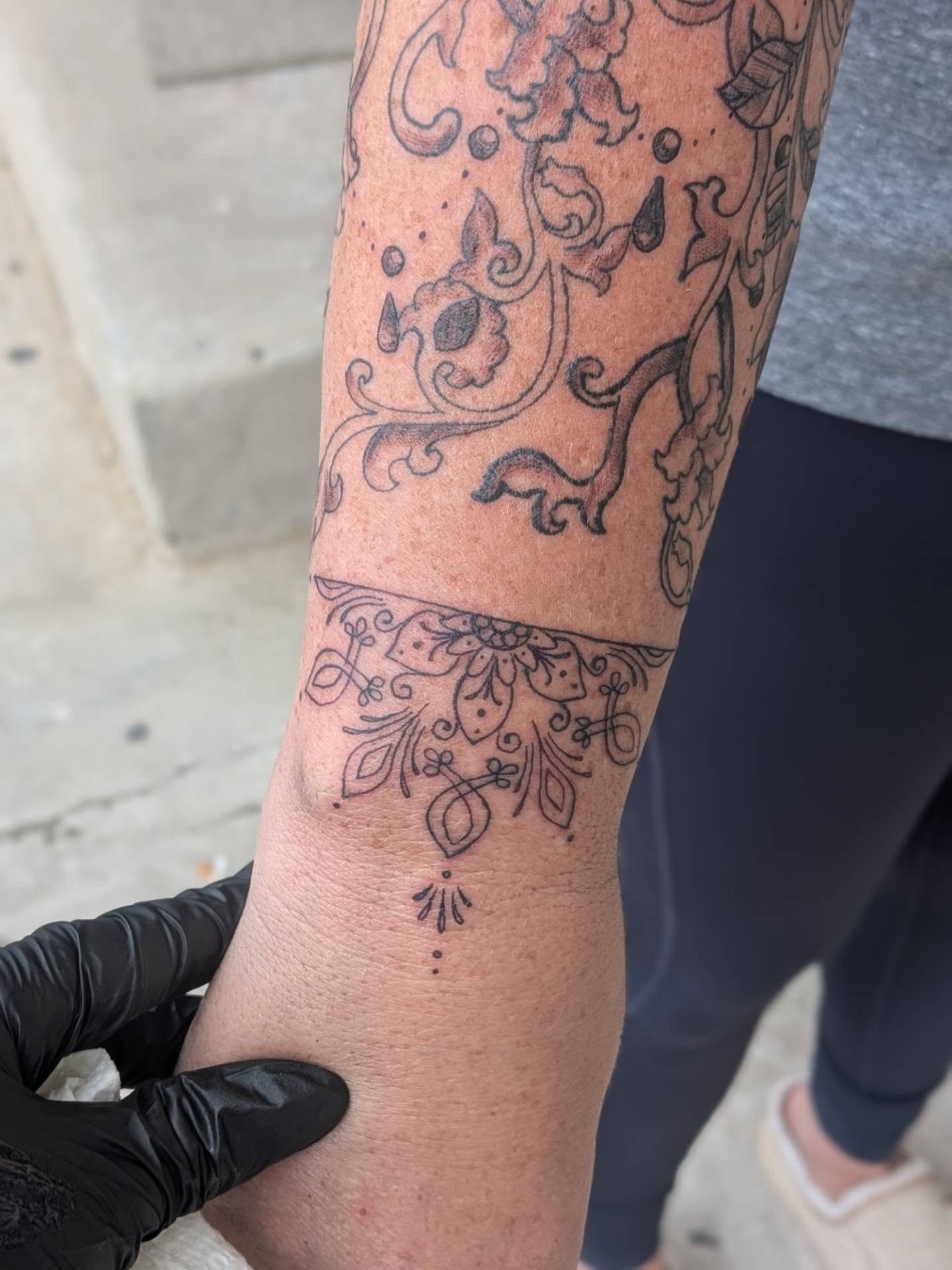 Tattoo by @alyxkopietattoos — black_and_grey, ornamental