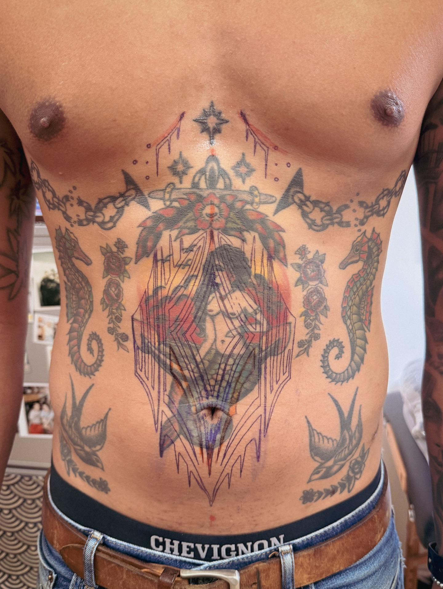 Tattoo by @marytattooing — american_traditional, geometric