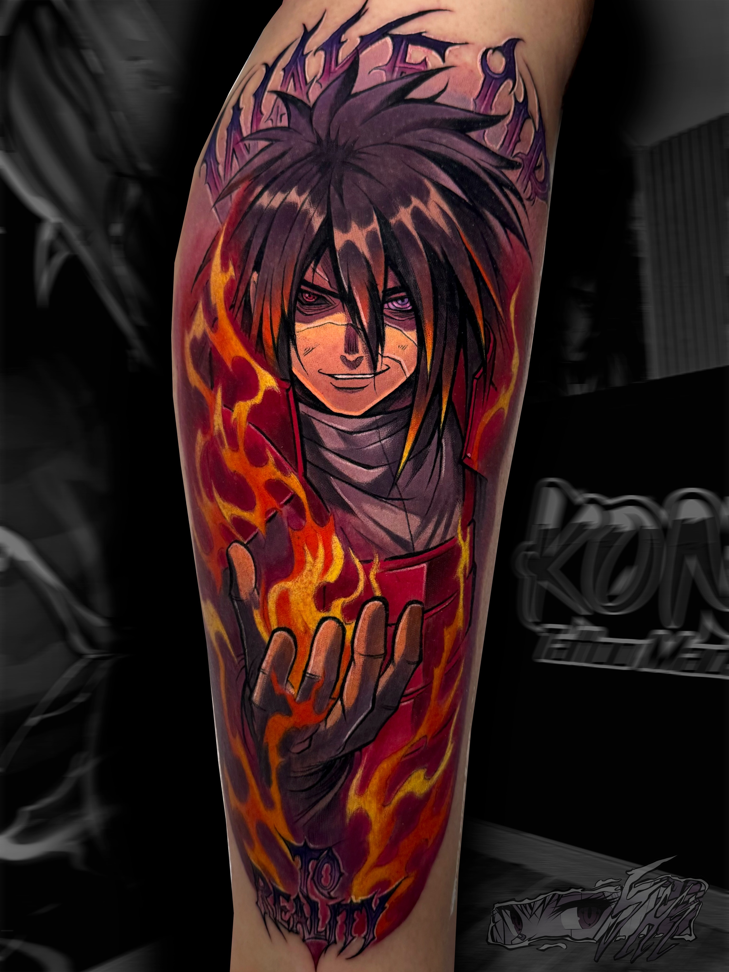 Anime character anime tattoo on the forearm by Iván Pelegrín Medina