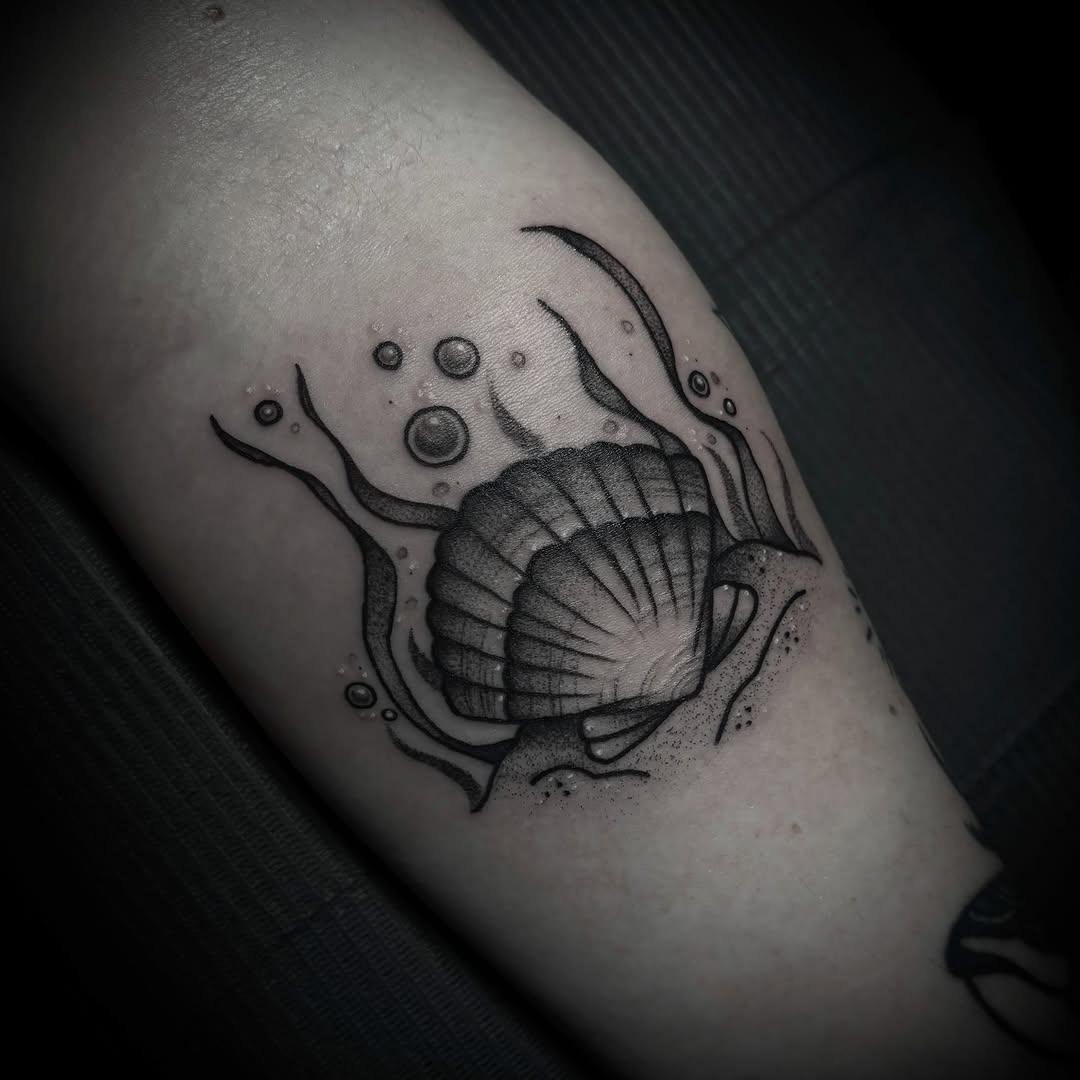 Tattoo by @venoctemtattoo — dotwork, black_and_grey