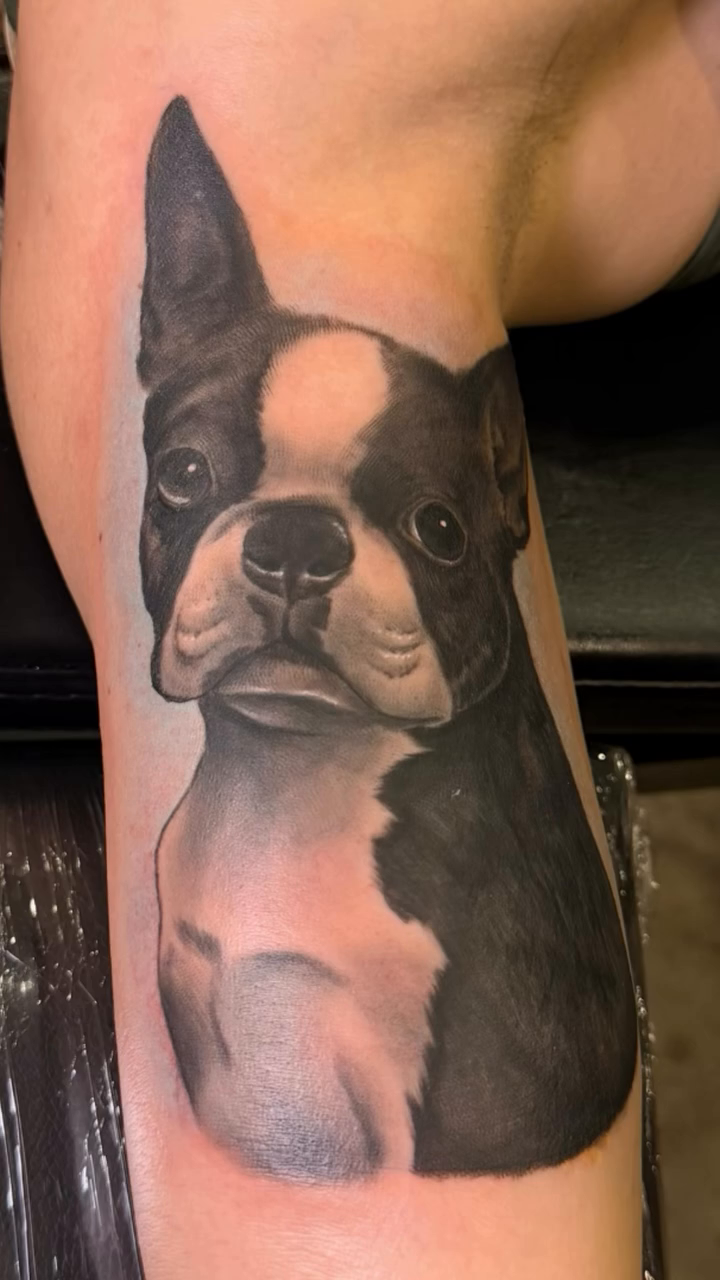 Tattoo by @bornrebel_tattoos — realism, black_and_grey