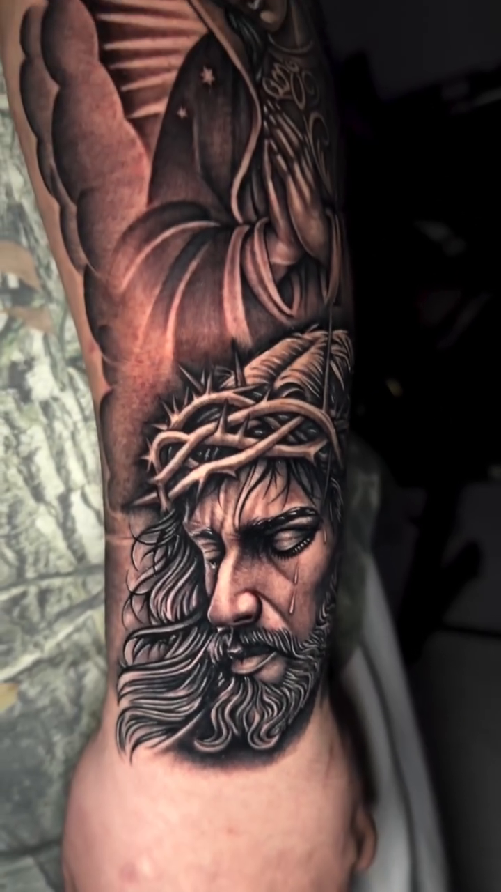 Tattoo by @dannyhtx_tattoos — black_and_grey, realism