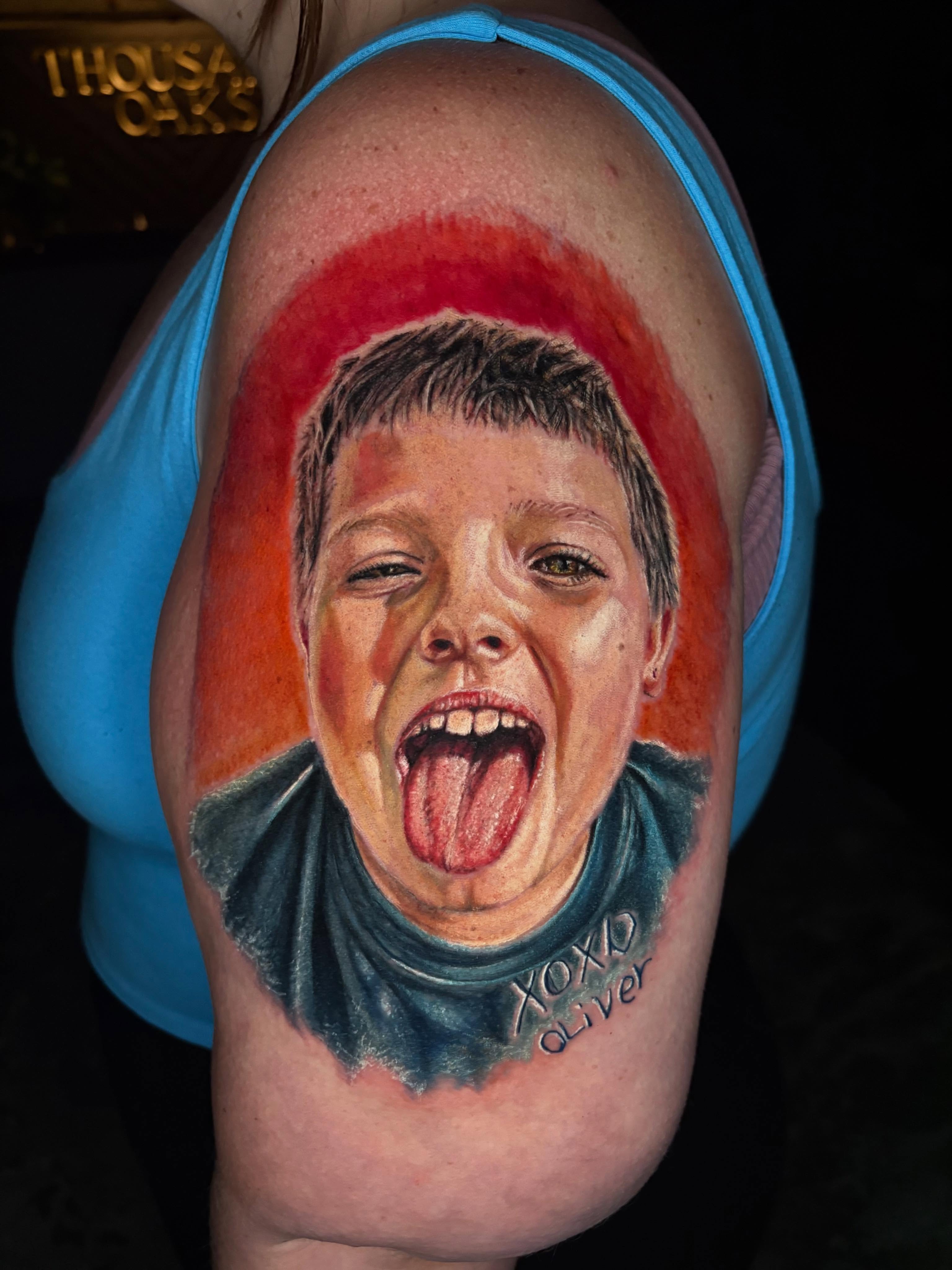 Neo-traditional tattoo on the shoulder by Jacee Hamilton