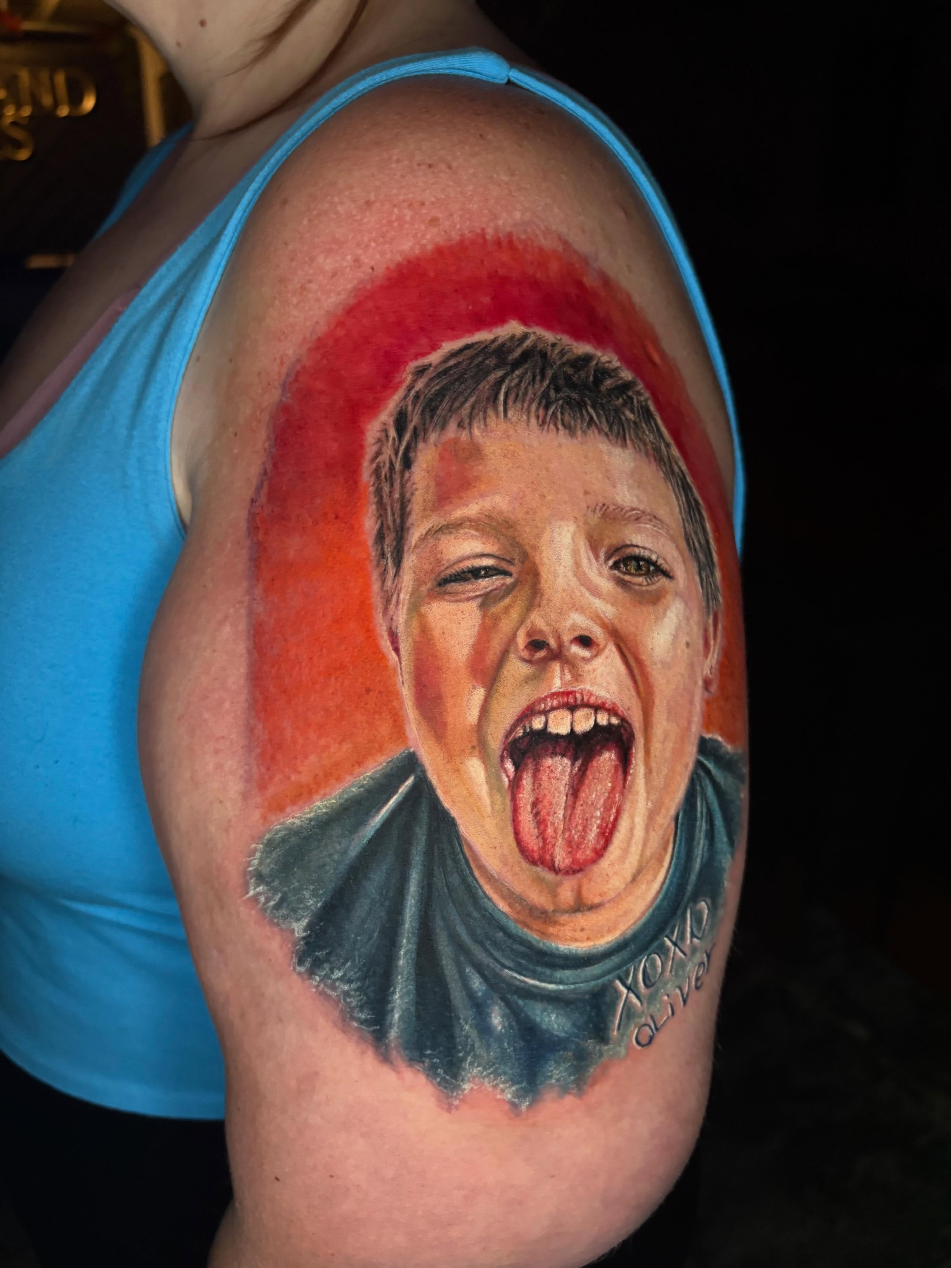Neo-traditional tattoo on the shoulder by Jacee Hamilton