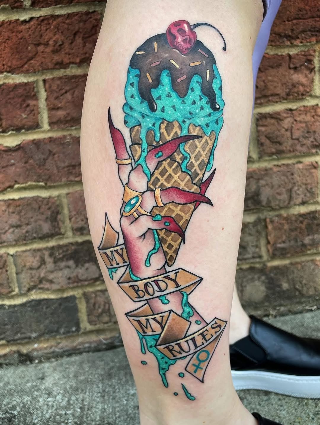 Tattoo by @scastrotattoo — american_traditional, lettering_script