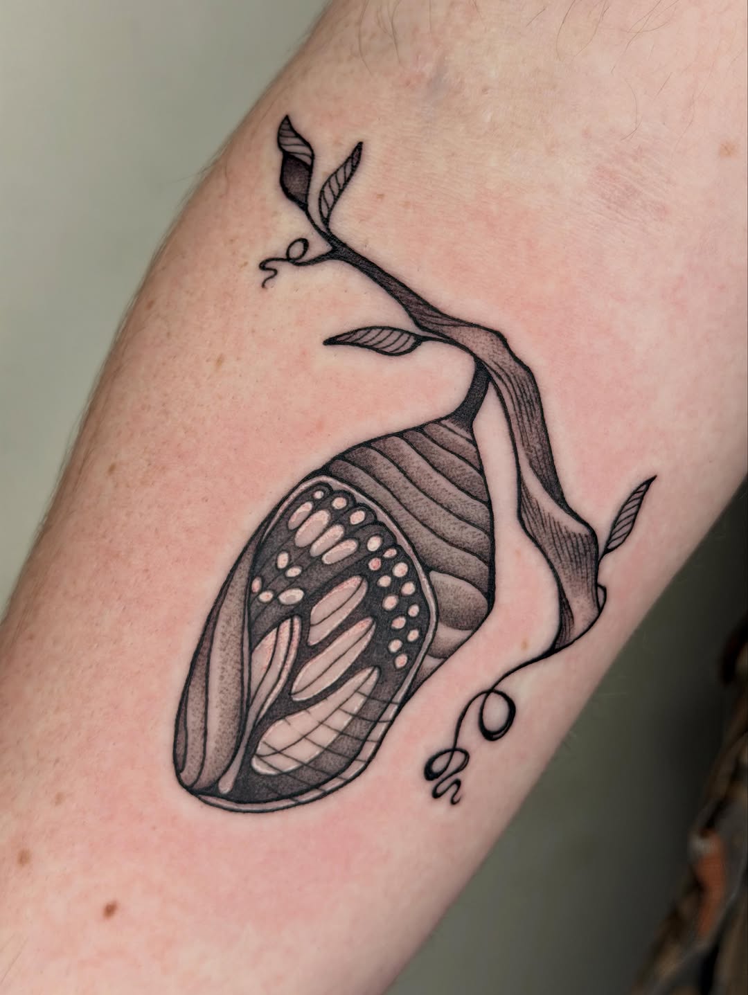 Tattoo by @artby_avarose — black_and_grey, dotwork