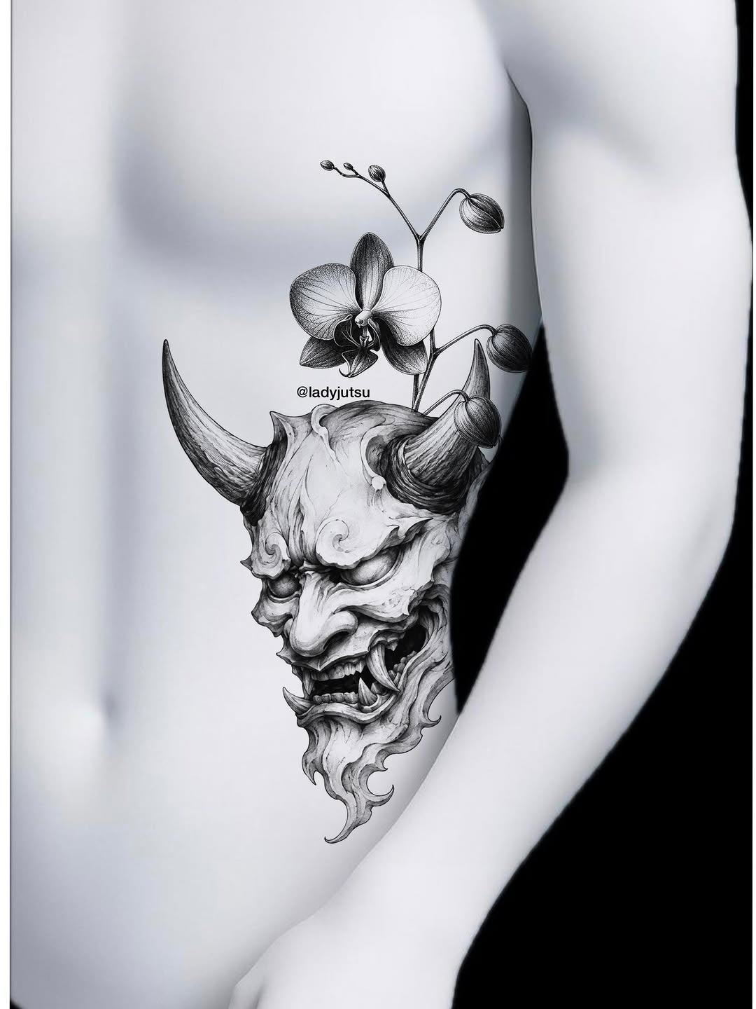 Tattoo by @ladyjutsu — black_and_grey, realism