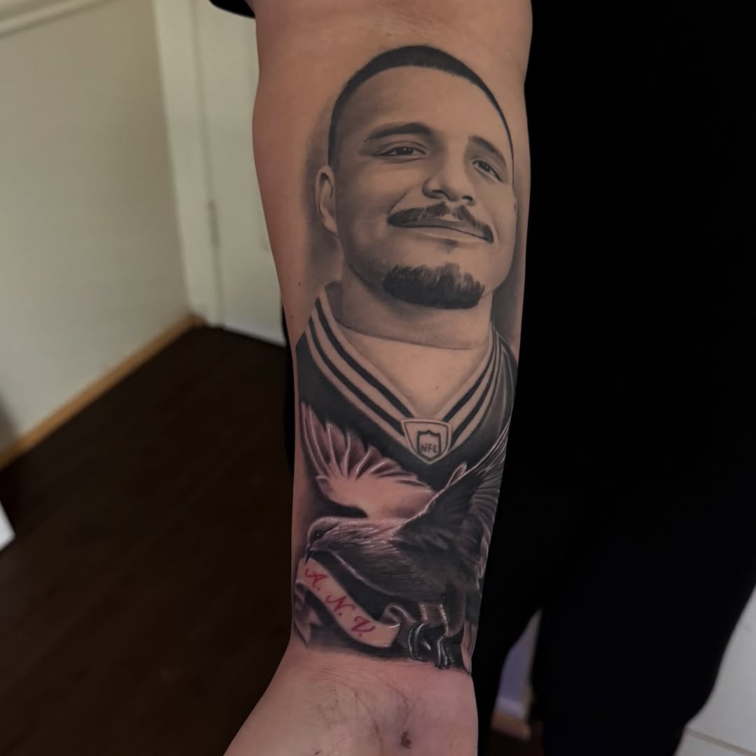 Tattoo by @babygirltat2 β realism, black_and_grey