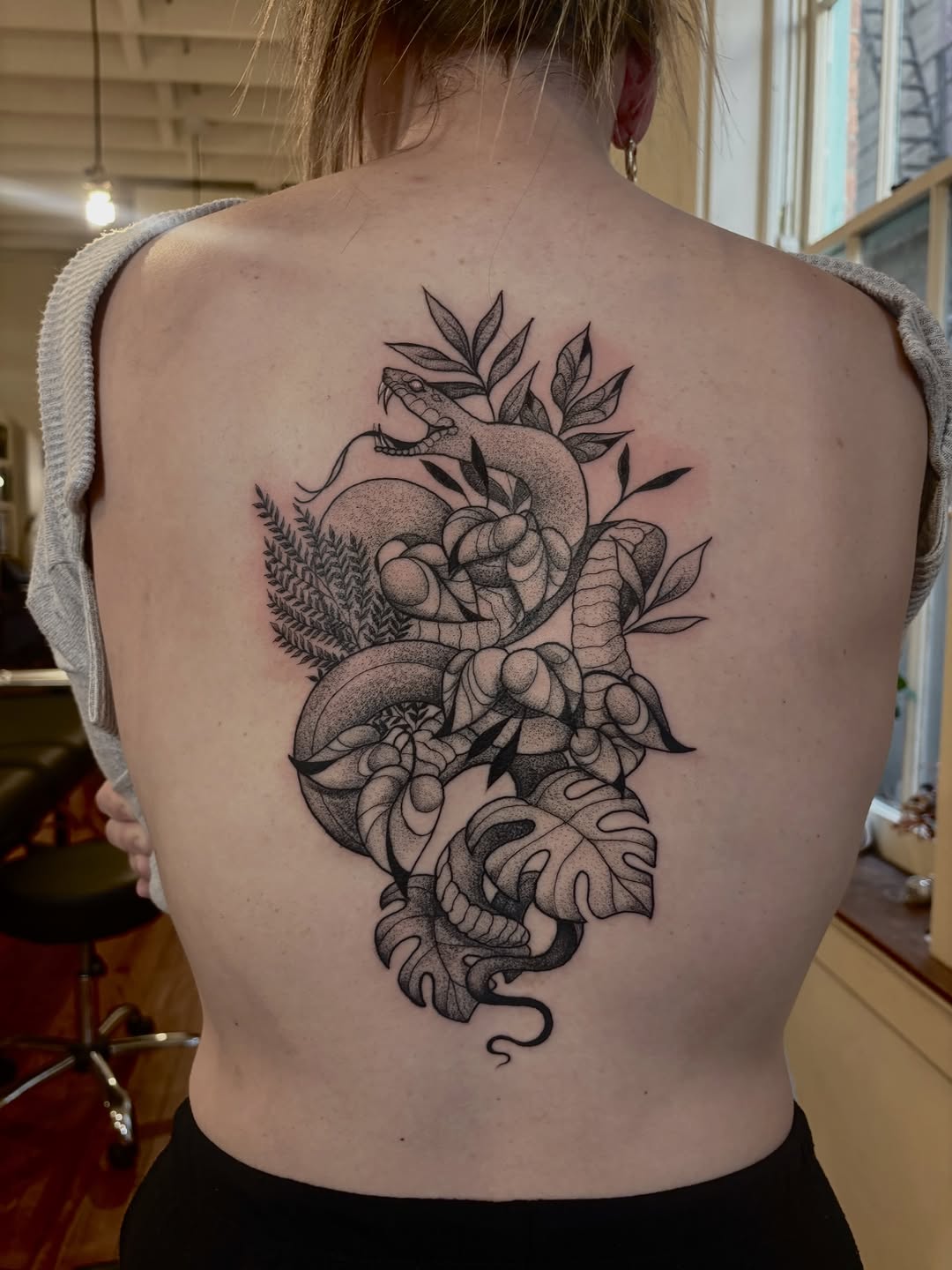 Tattoo by @that.tattoo.vampire — black_and_grey, dotwork