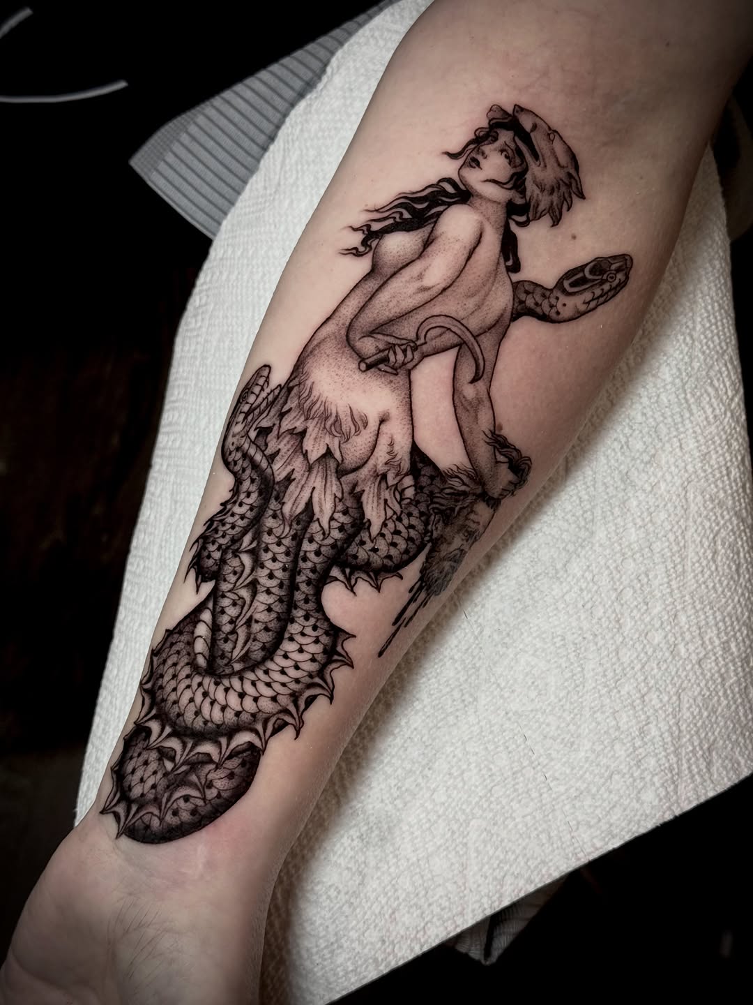 Tattoo by @ellvee_tattooer — black_and_grey, realism