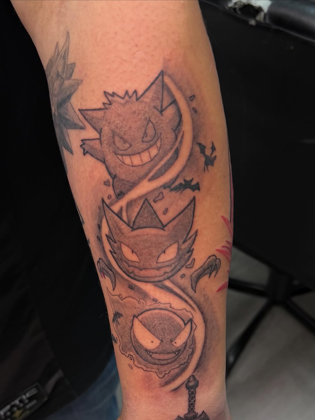 Tattoo by @tofuskintattoo — anime, black_and_grey