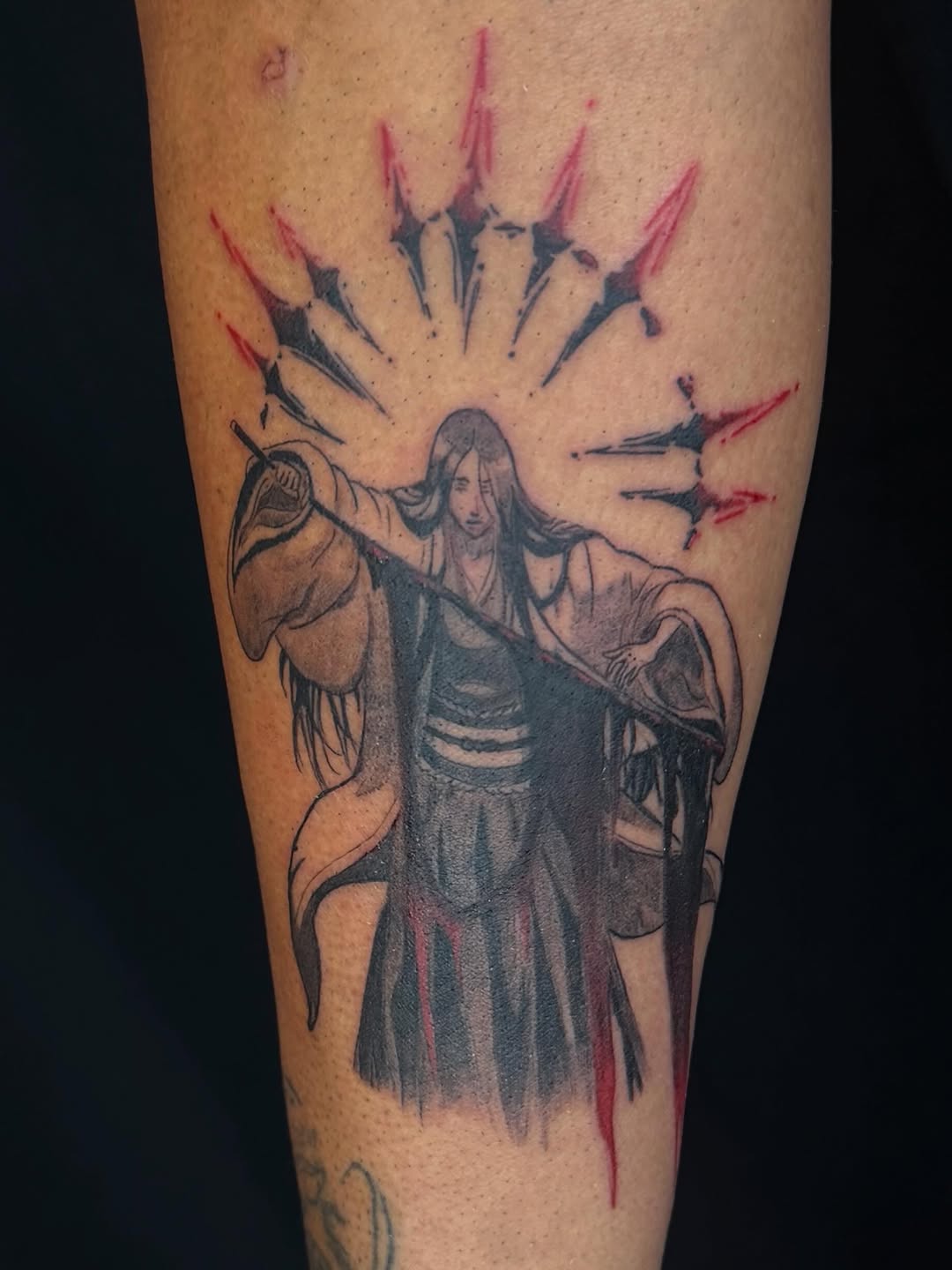 Tattoo by @tofuskintattoo — anime, black_and_grey