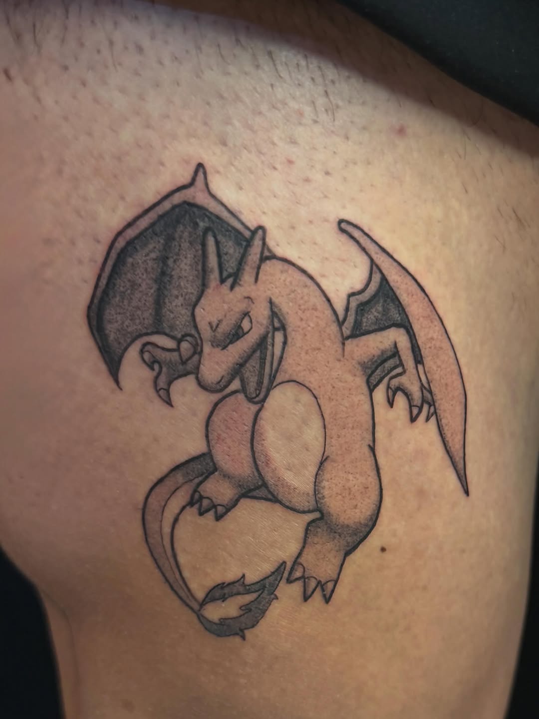 Tattoo by @tofuskintattoo — anime, black_and_grey
