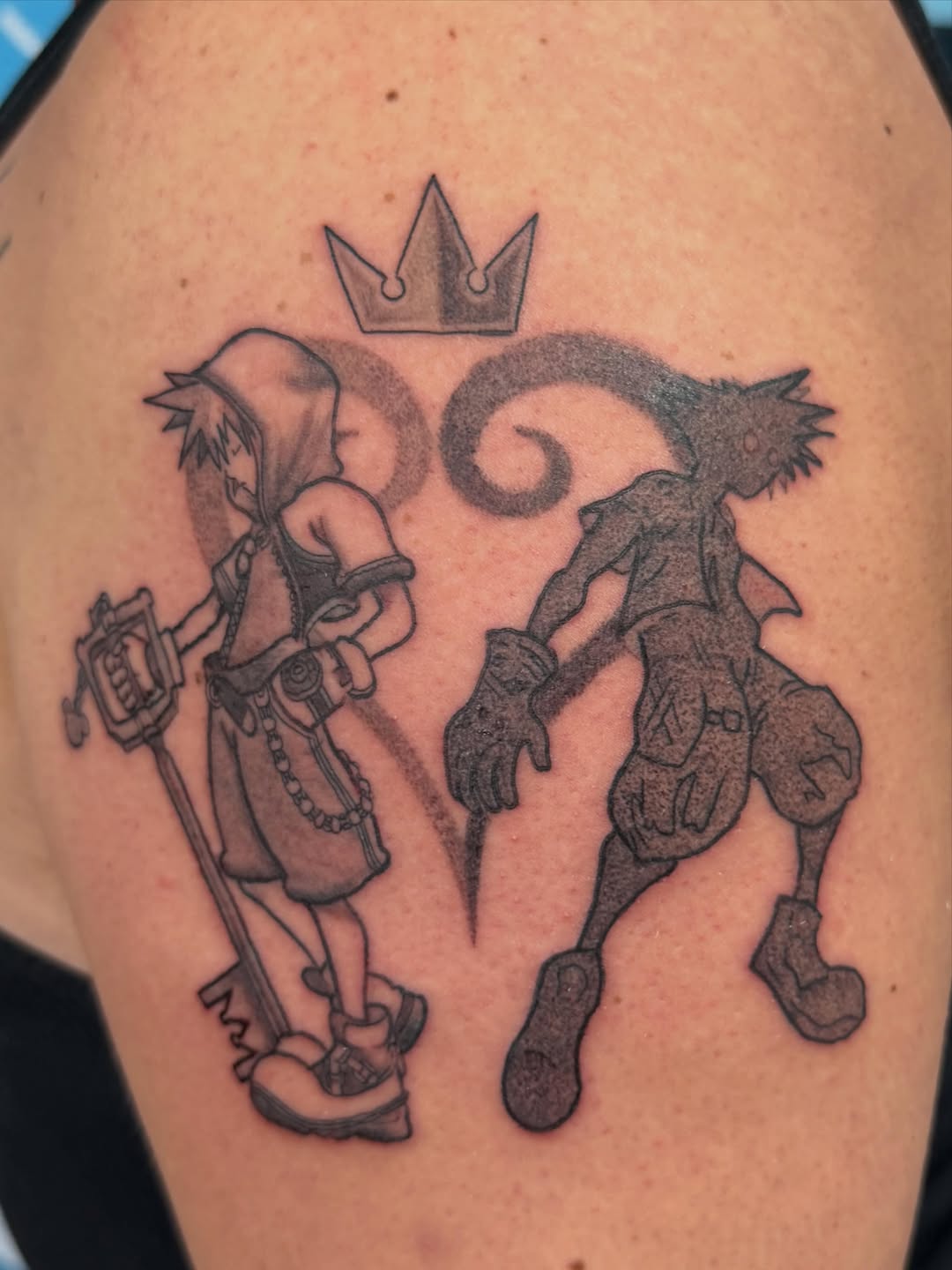 Tattoo by @tofuskintattoo — anime, black_and_grey