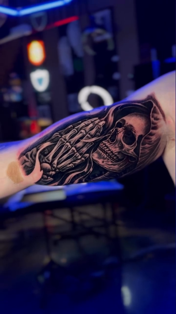 Tattoo by @winetat2 — dark_realism, black_and_grey