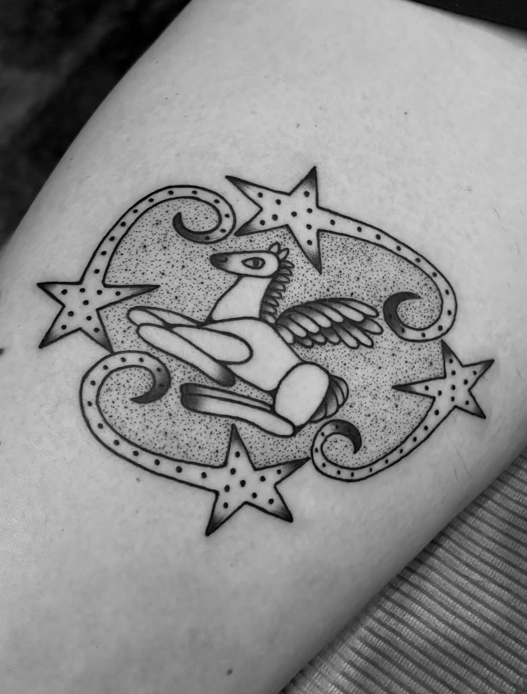 Tattoo by @irememberthealamo โ american_traditional, dotwork